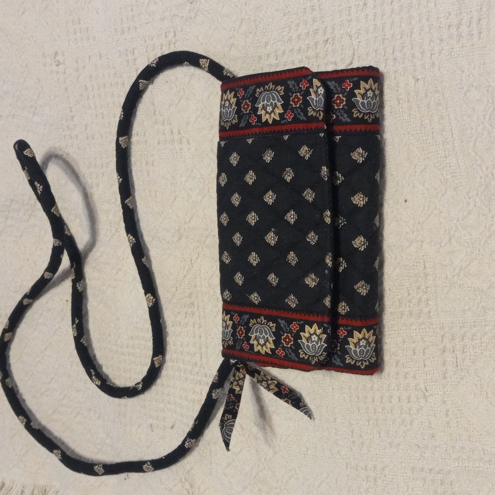 Vera Bradley Black and Red Quilted Crossbody Bag